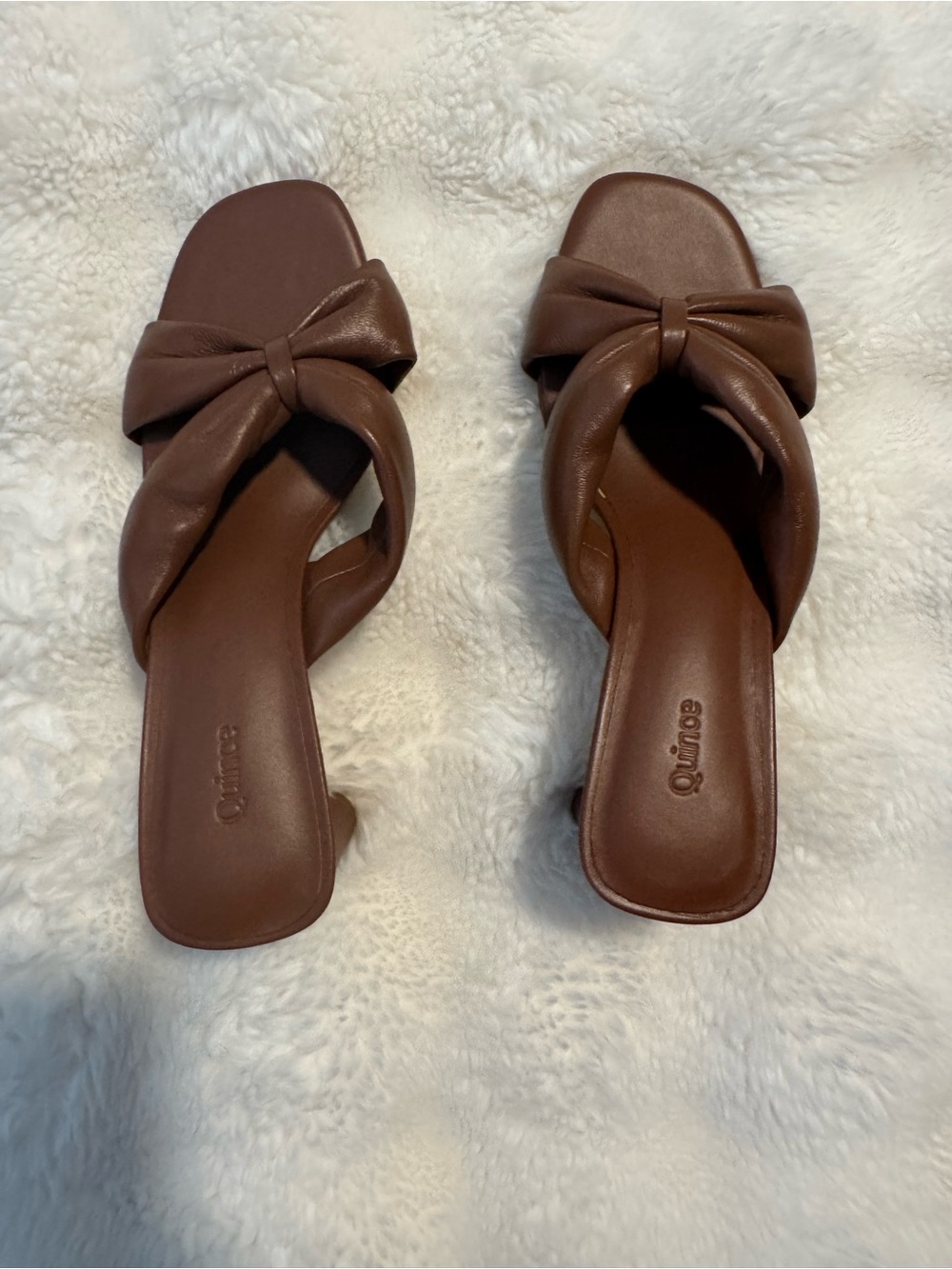 Quince Brown Knotted Leather Slide Mules